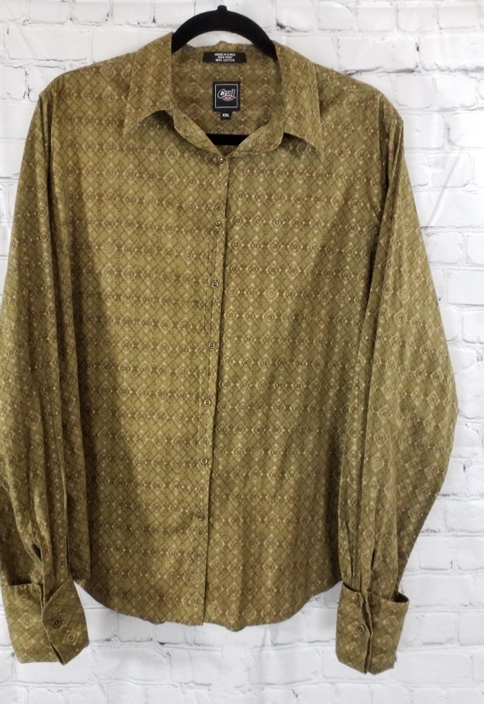 Cruel Girl Olive/ Diamond Long Sleeve Shirt